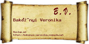 Bakányi Veronika névjegykártya